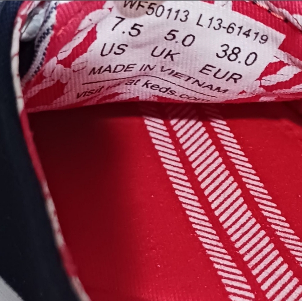 Keds Lace Up Canvas Boat Shoes Nautical - Picture 10 of 11